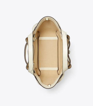 Tory Burch - Romy Pebbled Satchel Light Cream